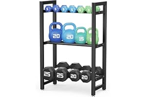 JOSMIMIC Dumbbell Rack 3-Tier 20Inch Metal Weight Stand Holder Adjustable Spacing Dumbbell Storage For Home Gym Storage (Rack Only)