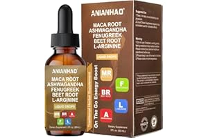 BLUESEA HOME Maca Root Liquid Drops with with Ashwagandha, Fenugreek, Beet Root and L-Arginine - High Strength 60ml Vegan for Energy Support for Women & Men - Support Mood, Energy & Fitness