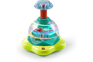 Bright Starts Press & Glow Spinner, jouet musical de cause à effet pour le développement de l'activité, 6 mois et plus