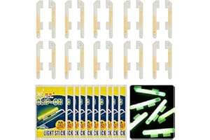 QualyQualy Bâtons Lumineux pour Canne à Pêche, Lumière de pêche de Nuit, Glow Stick Pêche de Nuit Vert Fluorescent Baton Lumineux Peche M L XL 10 Paquets (2pièces)