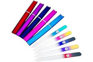 Bona Fide Beauty Kit de Manicura de 5 Piezas – Lima de Vidrio – Lima de Uñas para Manicura con Estuches – Set de Manicura, Limas Suaves y Precisas – Limas de Vidrio Checo Premium