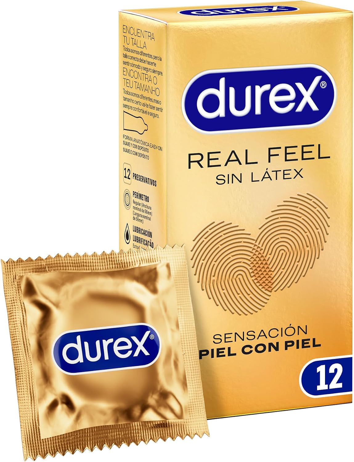 Durex Preservativos Sensitivos Real Feel Sin Látex condones - 12 Unidades ( Paquete de 1)
