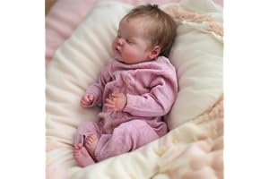 WEQNT Realistisk Reborn-docka, sovande bebis, 45 cm, mjuk kropp med vinylkonst, med tillbehör, från 3 år