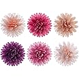 Dekozauber24 Edible Flowers for Cake Decorations, 12 Pieces, 6 Colours Mix, Wafer, 4.5cm a Piece, Cake Flowers Edible