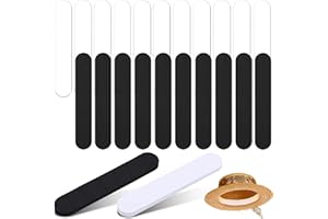 YIFLORINE TANG Hut Größe Reduzierer,24 Stück Selbstklebend Huteinlagen Hutgrößen Reduzierer Klebeband Schaum Reduzierband Hutverkleinerer Selbstklebend für Hüte,Kappen,Schweißband (Schwarz Weiß),110 x 20 x 5 mm