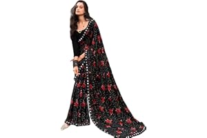 MAHEK Fantastischer indischer Sarees für Damen, Sari mit Blumenmuster, Sari und Blusenteil
