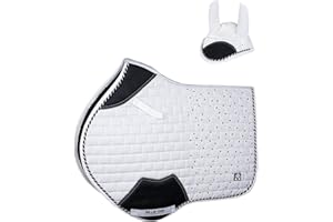 Gallop Shop Close Contact Saddle Pad / All-Purpose Design Rhinegold with Sparkle (White, Full)