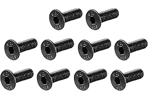 UXCELL sourcing map 50 szt. sześciokątne płaskie śruby z łbem stożkowym śruby z gniazdem sześciokątnym śruba ze stali nierdzewnej M4x12mm
