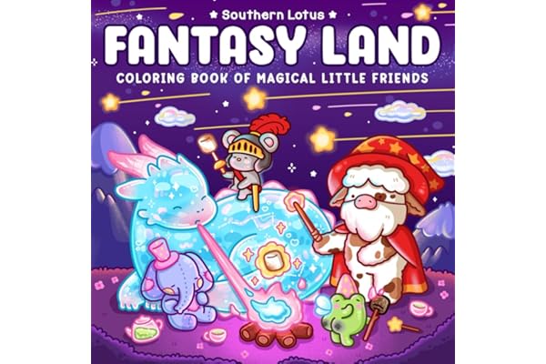 Fantasy Land: Coloring Book for Adults and Teens Featuring Little Friends in Magical World with Cute Cozy Moments and Funny Adventures for Relaxation