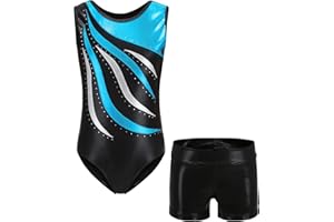 MEILONGER Maillot de Gimnasia Leotardos de Danza Body Ballet Clásico Sin Mangas/Manga Larga para Niña 6-16 Años