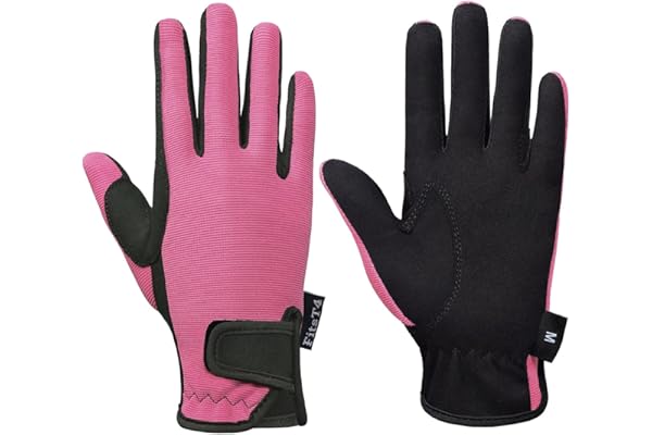 FitsT4 Grip Gants d'équitation pour Enfant Fille garçon 5-14 Ans pour l'équitation, Le Cyclisme, Le Jardinage, en 3 Couleurs