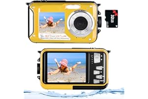 YIXINXIN Appareil Photo Etanche Caméra étanche pour la plongée en apnée Enregistreur vidéo Full HD 2.7K 48MP Selfie Double écrans 10FT 16X Zoom Numérique Appareil Photo Numérique étanche