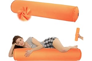 EULANT Nadmuchiwana poduszka do spania na biodrze, miękka boczna poduszka do spania, okrągła długa poduszka szyjna, poduszka dla dorosłych i dzieci, kompaktowa i nadmuchiwana, 120 x 20 cm