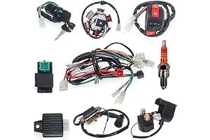 RUITONDA Faisceau de câbles complet à 6 bobines CDI pour 49 cc, 50 cc, 70 cc, 90 cc, 110 cc, 125 cc, 150 cc, GY6, Taotao, Kazuma, Baja, ATV, Dune Buggy, Go Kart, scooter, Pit Bike, Quad, cyclomoteur, 4 temps