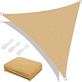 Emooqi Sonnensegel, Sonnensegel Dreieck 3x3x3 Inkl Befestigungsseile, Hdpe Sonnensegel Terrasse Für Uv Schutz