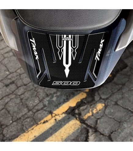 Resin Bike Autocollant Scooter Compatibles avec Yamaha Tmax 500 2001-2007. Protection Repose-Pieds Moto Contre Les Chocs et Les Éraflures. Autocollant 3D Résinés - Effet Carbone