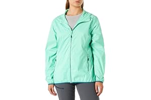 CMP Giacca Pioggia Da Donna Con Cappuccio Fisso Knit Tech mélange fleece jacket with hood, Boy, Bluish Mel-Bianco, 140 Donna