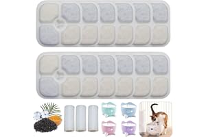 PXBSNB Fontanna dla kotów z 3 wężami, filtr do fontanny dla kotów z żywicą, węgiel aktywny, trzywarstwowy system filtracji, fontanna do picia, kompatybilna z Catit Pixi 2 l / 2,5 l