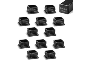 moinkerin 20 x 20 mm låda sektion ändlock, PE plast ändlock för fyrkantigt | Repbeständiga fyrkantiga ändlock i plast för metallrör, stolar, bord, staket, stol, ersättande plastpluggar 12 st