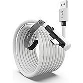 Syntech bağlantı kablosu, 5 m, Meta/Oculus Quest 3/2/Pro ve Pico4/Pro aksesuarları ve PC/Steam VR ile uyumlu, y&uuml;ksek hızlı PC