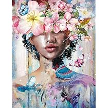 NANASUGUR Kit Peinture Par Numéros Adulte - Toile 40x50 Cm Fleurs De Bord De Mer - Peinture Acrylique DIY Pour Débutants