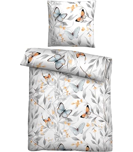 Biberna Cuscino Linon 80x80 Cm – 100% Cotone, Made In Germany, Con Orlo A Conchiglia, Chiusura A Bottoni, Lavabile A 60°