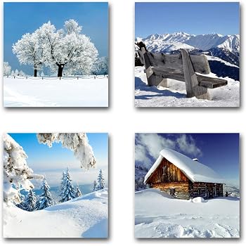DECLINA Leinwandbild 'See Und Berge' – Großformat 150x100 Cm, Landschaftsfotodruck Für Wohnzimmer & Schlafzimmer