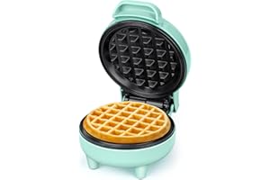 Tiastar ABW59 Mini Waffle Maker, Power/Ready Indicator Light, Non Stick Coating, 550 W, Green