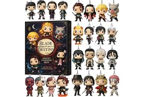 XYYYHTL Demon Slayer Adventskalender 2025 Kinder 24 Tage Weihnachts Countdown Kalender mit 2D Acryl ikonischen Charakter Weihnachtsbäume Ornamente Geschenke für Fans