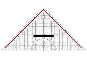 M + R M+R 723320100 Geodreieck 30 cm Acrylglas glasklar, hinterlegt, rot