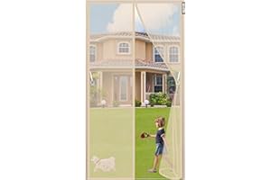 WEIZON Zanzariera Magnetica per Porte 105x235cm Portafinestra con Calamite e Chiodi da Montaggio Facile Senza Viti,Zanzariera Protezione dagli Insetti - Beige