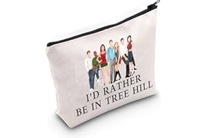LEVLO Hill Basketball Trousse de maquillage à fermeture éclair pour femme et fille Inscription "I d Rather Be In Tree Hill, À Tree Hill, Trousse de maquillage
