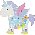 Number Puzzle, Unicorn Wooden Number Puzzle - Wooden Toys for 1 Year Old and Toddler Toys, Jigsaw Puzzle Games - Educational Montessori Toys, Early Development & Activity Toys by Orange Tree Toys