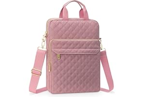 MicaYoung Laptop Tablet Chromebook Sleeve Carrying Case Shoulder Bag for 14 inch MacBook Pro M5 M4 M3 M2 M1/13.6 inch MacBook air M4 M3 M2/13 inch iPad Pro M4 Air M3/12.9 inch iPad with keyboard, Pink