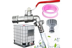 hufhnwso Robinet Exterieur, Robinet 1/2-1000 l -,Robinet Recuperateur Eau De Pluie, Robinet d'Écoulement, Réservoir d'eau 1000 l, Robinet Ibcvanne 1/2