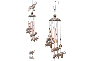 HNCY Carillon a Vent Exterieur, koshi Carillon, Carillon Metal, carillons décoratifs d'extérieur, carillons de Jardin, Carillon de sorcière, Decoration Jardin Exterieur, Cadeau Maman - Éléphant