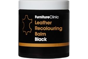 Furniture Clinic Balsamo colorante per la Pelle - Restauratore per la Pelle di Divani, Sedie, Sedili Auto - Riparazione della Pelle Sbiadita e graffiata - Restauratore di Colori - 16 Colori (Nero)