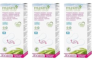 3 X 24 Masmi Coton Bio Flex unités (adaptable pour Slip, Bikini, string, tanga, string) Certifié hypoallergénique, biodégradable, Parfum, chlore et Dioxine gratuit