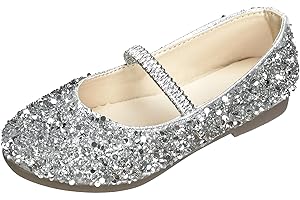 TRIWORIAE-Zapatos de Princesa para Niñas, Zapatos con Lentejuelas Purpurinas para Niñas, Zapatos para Disfraz, Fiestas, Bodas, Sandalias Elegantes