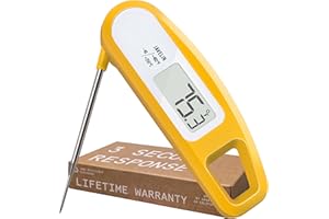 Lavatools Javelin® Termómetro digital ultrarrápido de 2 segundos para carne de lectura instantánea para parrilla y cocinar, sonda de 2.75 pulgadas, diseño plegable compacto, pantalla grande,