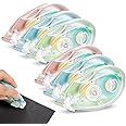 Occewoker Glue Tape Roller, 6 Pcs Double Sided Transparent Runner Tape, Scrapbook Tape for Craft, Scrapbooking Supplies, Photo, Album, Cards, Gift Wrapping (0.31In x 32.8Ft)