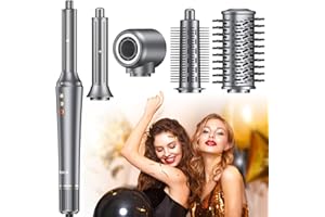 Bopcal Air Styler 5 en 1 - Sèche Cheveux Professionnel 110K RPM, Brosse Soufflante avec 300M Ionique Négatif, Fers à Boucle Automatique 32mm, Rapide et Facile, Maison/Voyage, Coffret Cadeau Luxe