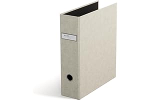 Bigso Box of Sweden ARCHIE segregator z 2 pierścieniami i mechanizmem dźwigniowym, segregator pierścieniowy z płyty pilśniowej i papieru o wyglądzie lnu, segregator A4 do wpinania luźnego papieru,