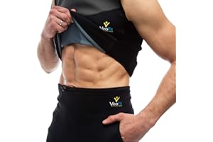 VeoFit Chaleco Sauna Hombres Camiseta de compresion hombre para perder peso y eliminar liquidos et grasas corporal Tamaños S-XXXL – OFERTAS : Guía para Estar en Forma y Bolso para Transporte