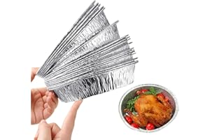 JOYIVIKE Alu-Tropfschalen 50x Alu Backformen Einweg Rund Fettauffangschale, 4cm Tief Rundformen Aluminium Tropfschalen Rund Alu Schalen Einweg Zum Backen/Röst- / Kochen/Lebensmittel Lagerung, 6/7/8/9 Zoll