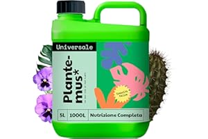 PLANTEMUS* PLANTEMUS Concime Universale Liquido per Piante d'Interno e d'Esterno, Fiori, Alberi, Arbusti, Concime Nutrizionale di Qualità Professionale, 5 L