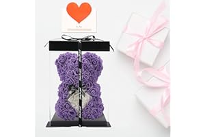 UYKJKWRT Rose Bär für Frauen, Muttertag handgemachte Blumen Teddybär Geschenke für Frauen Mama von Tochter, Rose Teddybär Valentines Geschenke für Frau Ihr, Geburtstag Rose Bär für Mama