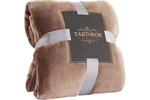 TASTHROW Kuscheldecke, Weiche Fleecedecke Sofaüberwurf, Weich und Warm Tagesdecke Wohnzimmerdecke Couchdecke (Leichter Kaffee, 130x180cm)