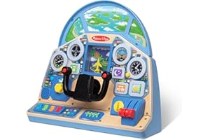 Melissa & Doug, Zabawkowa drewniana, interaktywna deska przyrządów samolotu odrzutowego dla chłopców i dziewczynek w wieku powyżej 3. roku życia