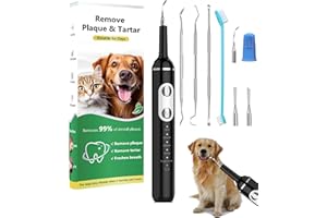 STIM-U-DENT Kit de brosse à dents pour chien pour enlever le tartre et la plaque dentaire, avec lumière LED, sans danger pour chien et chat, produits de nettoyage des dents de chien avec outils dentaires,